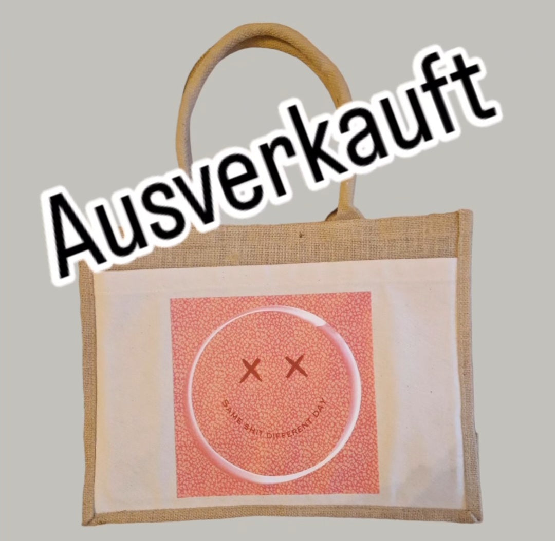 Shopper / Jute Smiley Pink